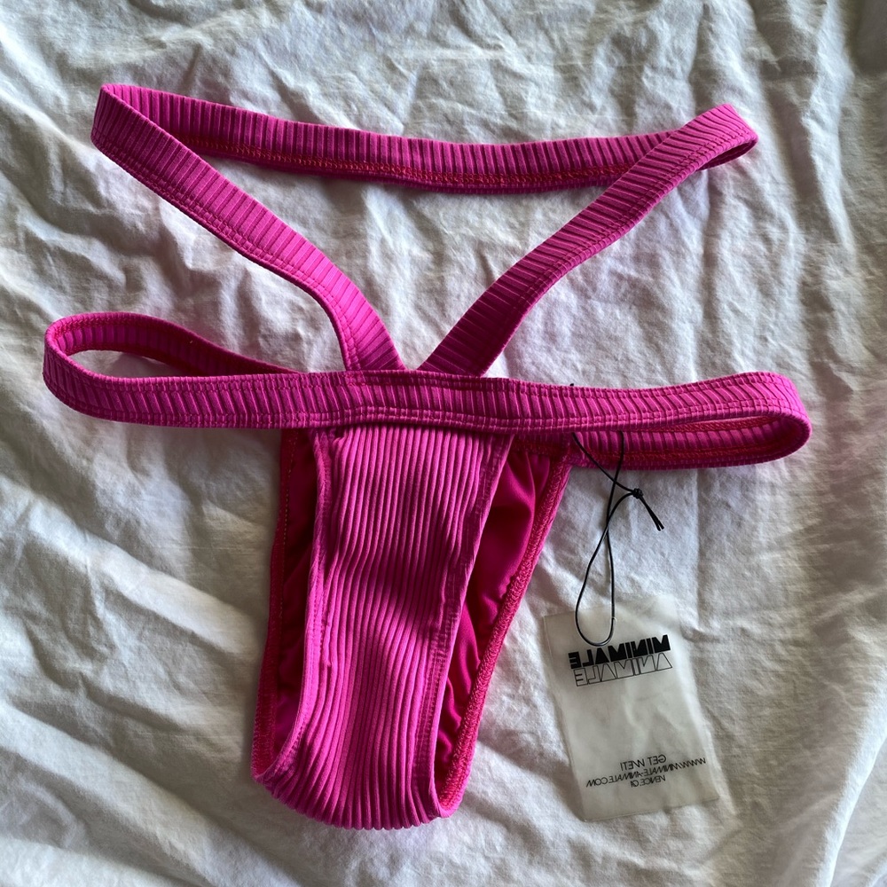 Minimale animale strappy bikini bottom